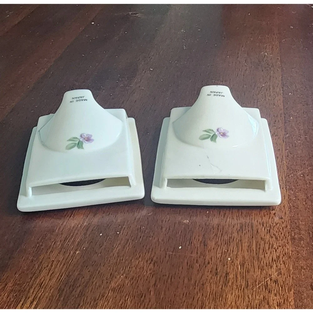 Vtg‎ Pair Of Ceramic Japanese Floral Retro Frames